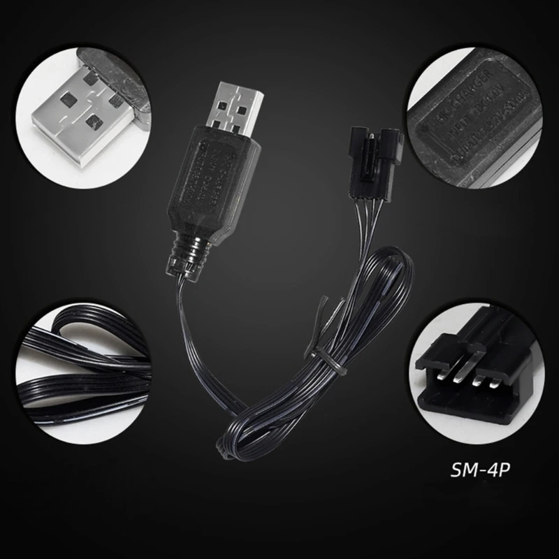 Cable cobre para carga batería USB, baterías celdas litio 7,4 V y 500mA para coches y dispositivos velocidad - imagen 2