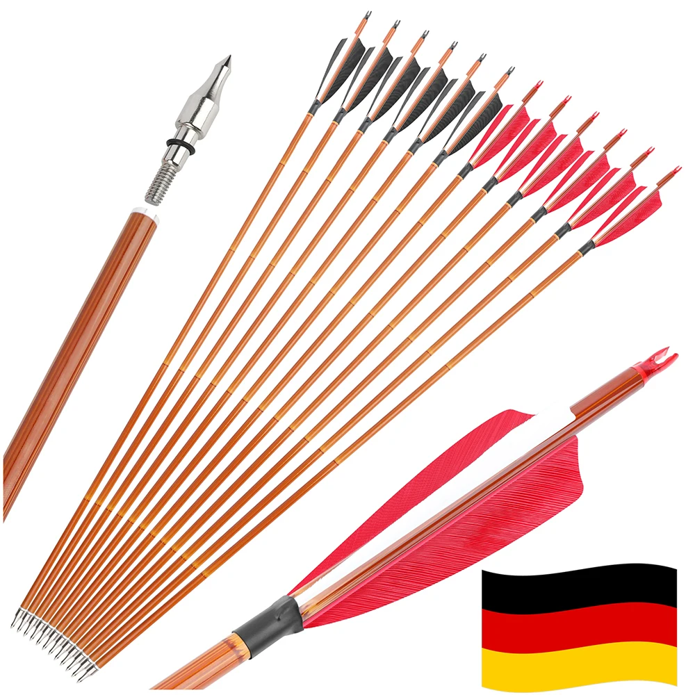 Flechas de tiro con arco, 12 Uds., flecha profesional SP500 de carbono mezclado, pluma Natural de 4 "para arco, caza, tiro, accesorios para objetivos