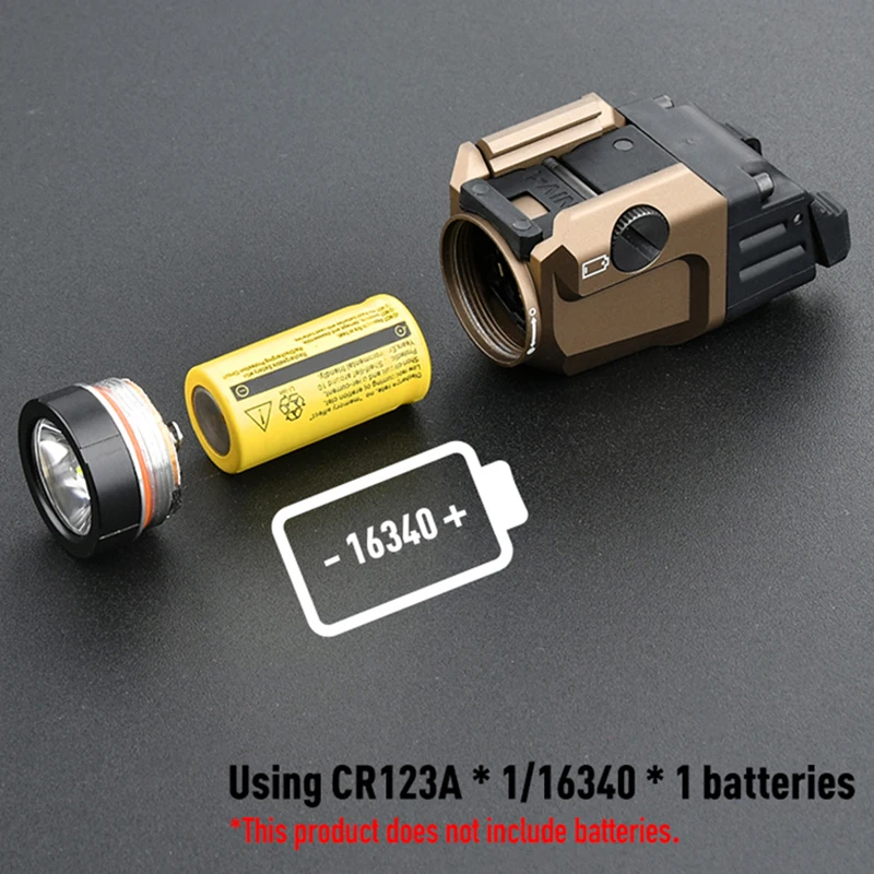 Linterna TR-7 X Luz de arma compacta de 500 lúmenes, incluye interruptores de paleta altos y bajos y accesorios tácticos negros para Airsoft - imagen 2