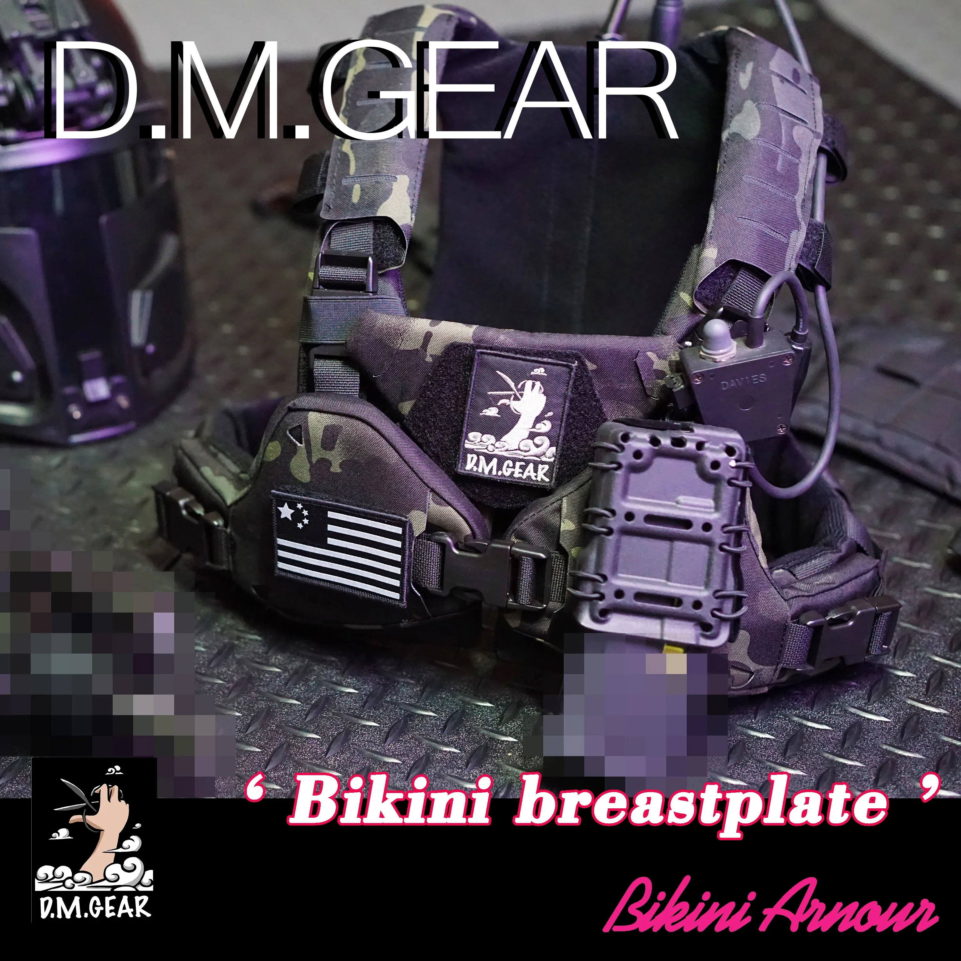 DMGear-Chaleco de armadura de Bikini táctico para mujer, protector de placa de Cosplay, Molle, equipo de caza Sexy, ligero para exteriores - imagen 2