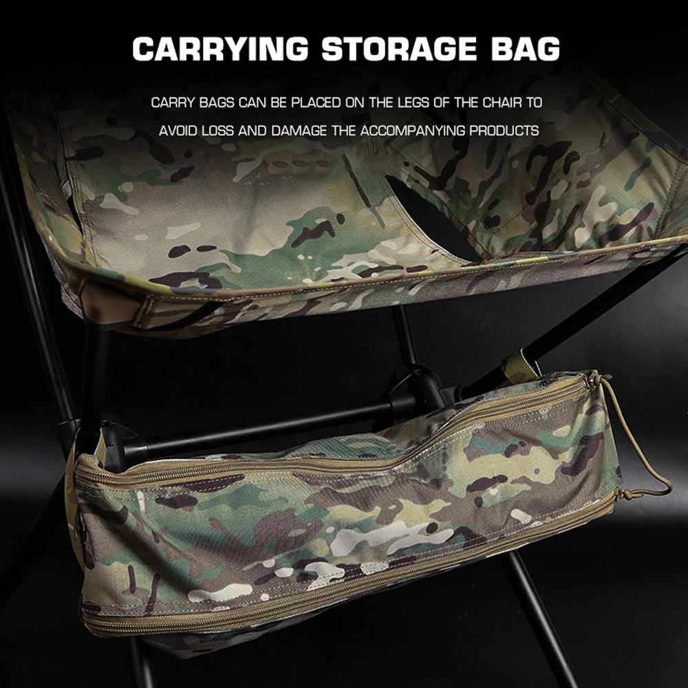 Silla plegable para acampar al aire libre, portátil, para caza, supervivencia salvaje, barbacoa, pesca, respaldo, silla de aleación de aluminio transpirable, equipo - imagen 5