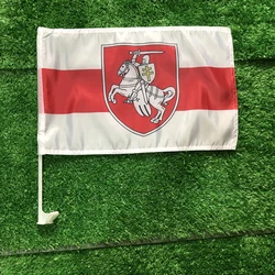 Bandera personalizada para ventanas de coche, banderas de coche de Bielorrusia, caballero blanco, Pagonya, 12x18 pulgadas, 30x45cm