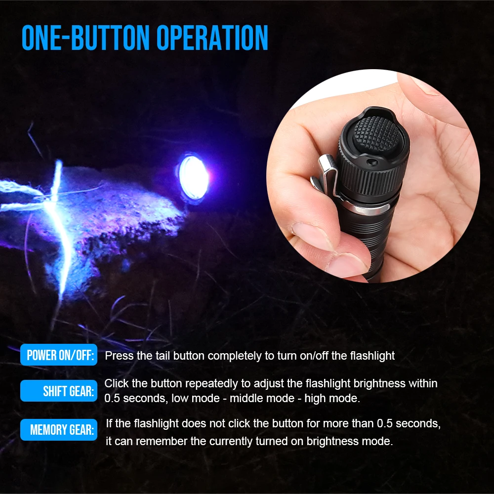 Trustfire 365nm UV Flashlight 3000mW Ultraviolet Torch USB-C Rechargeable light Detector for Dog Urine Pet ,Scorpion,Jewelry - imagen 4