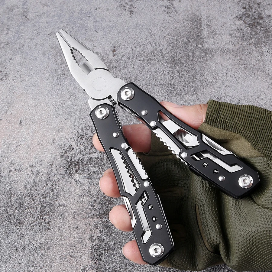 Alicates multifuncionales de acero, herramienta plegable para exteriores, portátil, equipo de emergencia para coche - imagen 2