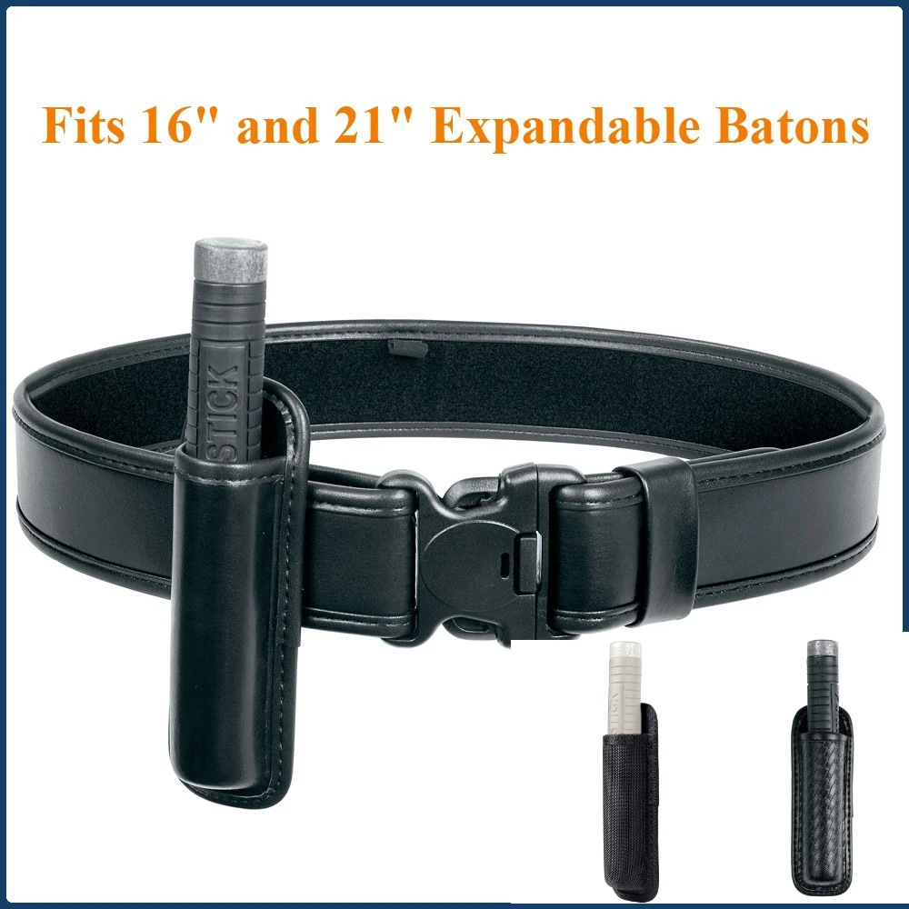 Funda de bastón telescópica táctica, soporte para cinturón de 2,25 pulgadas, tela Oxford resistente al desgaste impermeable/cuero en relieve/cuero plano - imagen 2