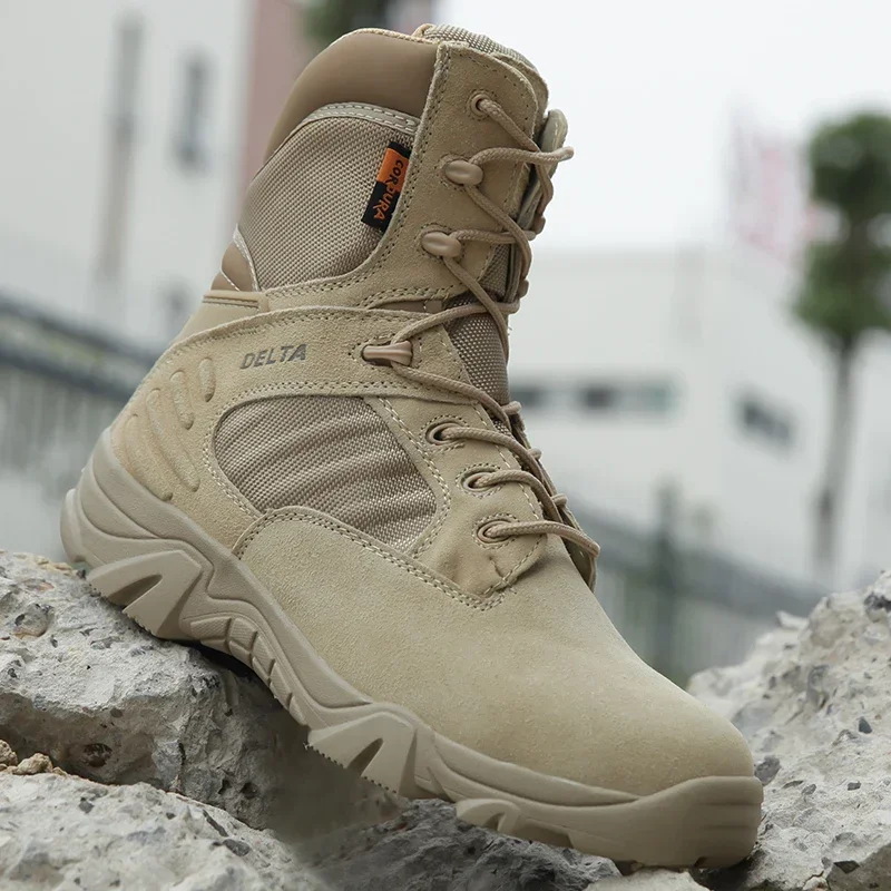 Botas tácticas para hombre, botines de combate en el desierto impermeables de cuero de fuerza especial, zapatos de trabajo de talla grande 39-47 - imagen 4