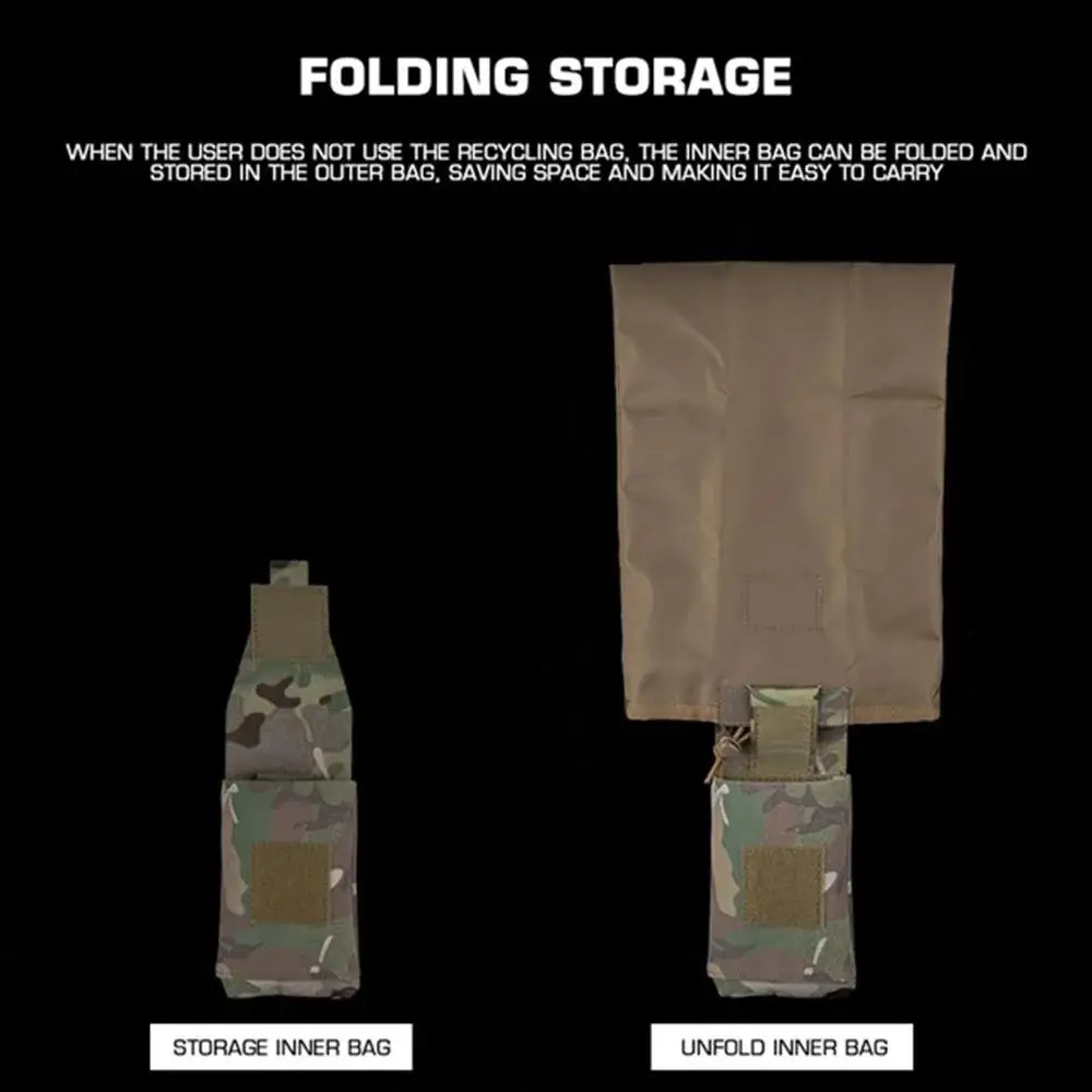 Bolsa de reciclaje de despliegue rápido táctica al aire libre bolsa de almacenamiento de bolsa de basura Molle plegable - imagen 4