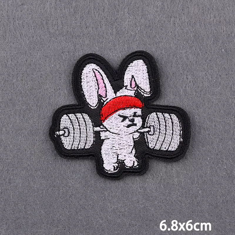 Parche bordado termoadhesivo gato caos – Peso libre y gym - imagen 3