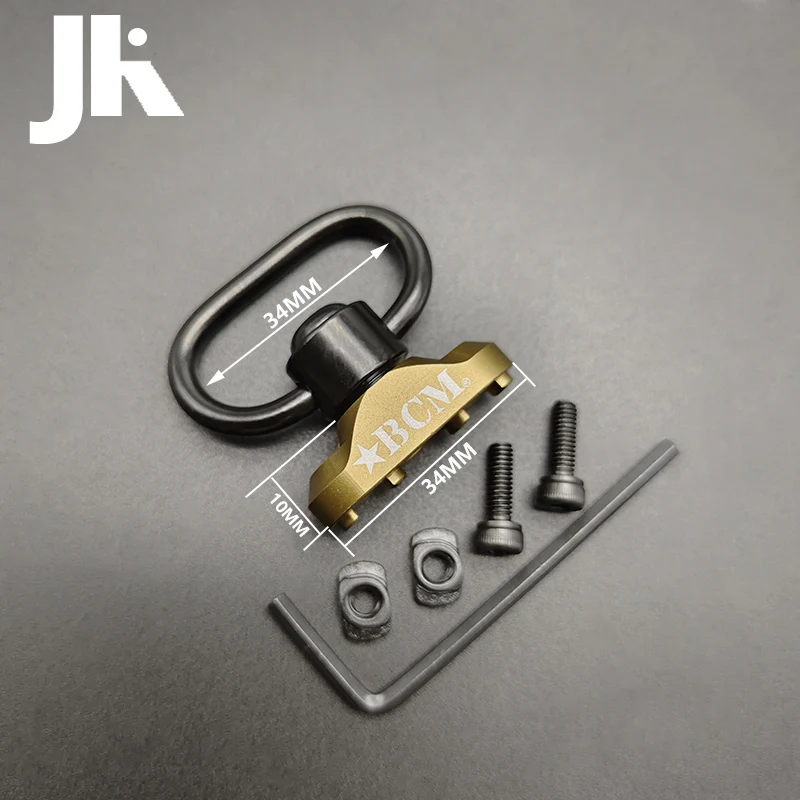 Airsoft táctico Metal BCM QD Sling adaptador giratorio montaje en riel MLOK Correa hebilla bucle liberación rápida acero SliSteel pulsador - imagen 5