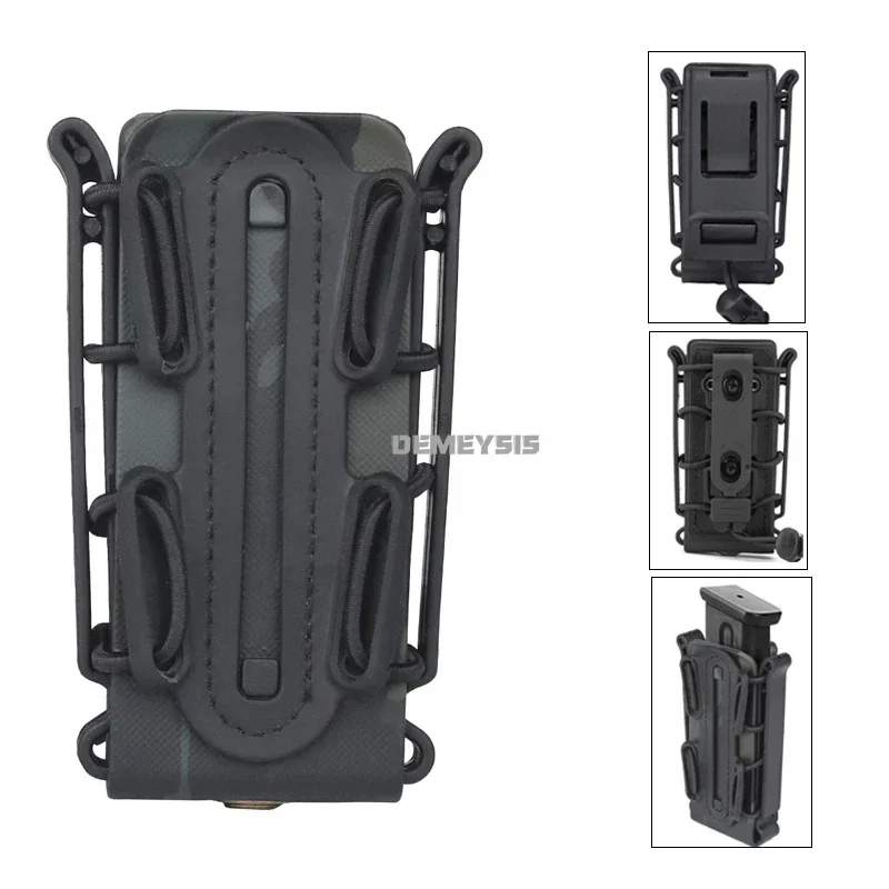 Funda portadora de pistola Mag de 9mm, carcasa suave, soporte táctico para bolsas de revistas con Clip Molle, Clip para cinturón para tiro Airsoft - imagen 5