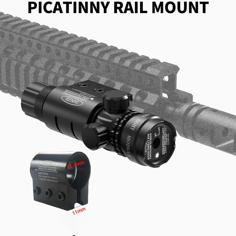 Soporte de alcance de barril láser, 25,4mm, 1 pulgada con Base de riel de 11mm para linterna de caza, vista láser - imagen 3