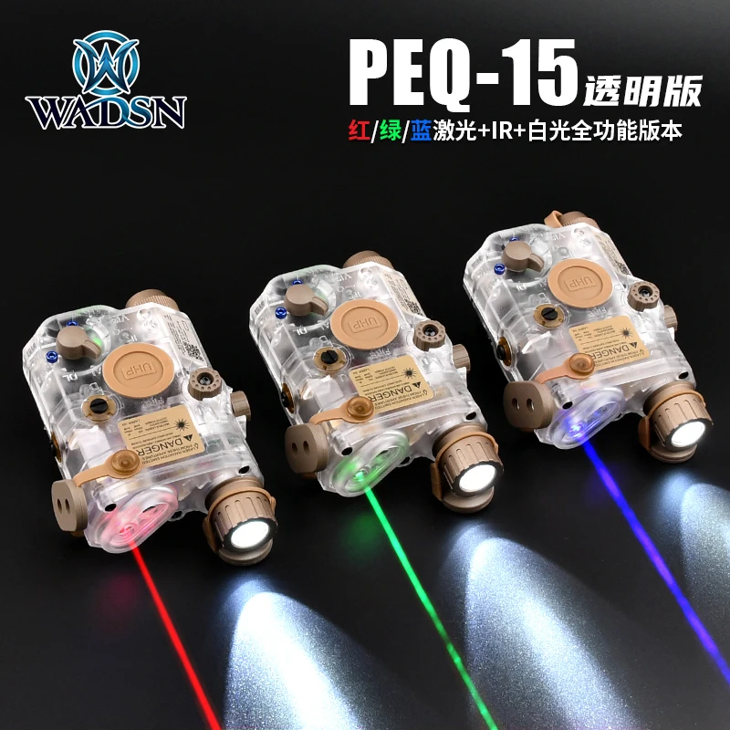 Indicador láser de Peq-15/la-5C táctico para exteriores, caja de láser Ir transparente, rojo/verde/azul - imagen 2
