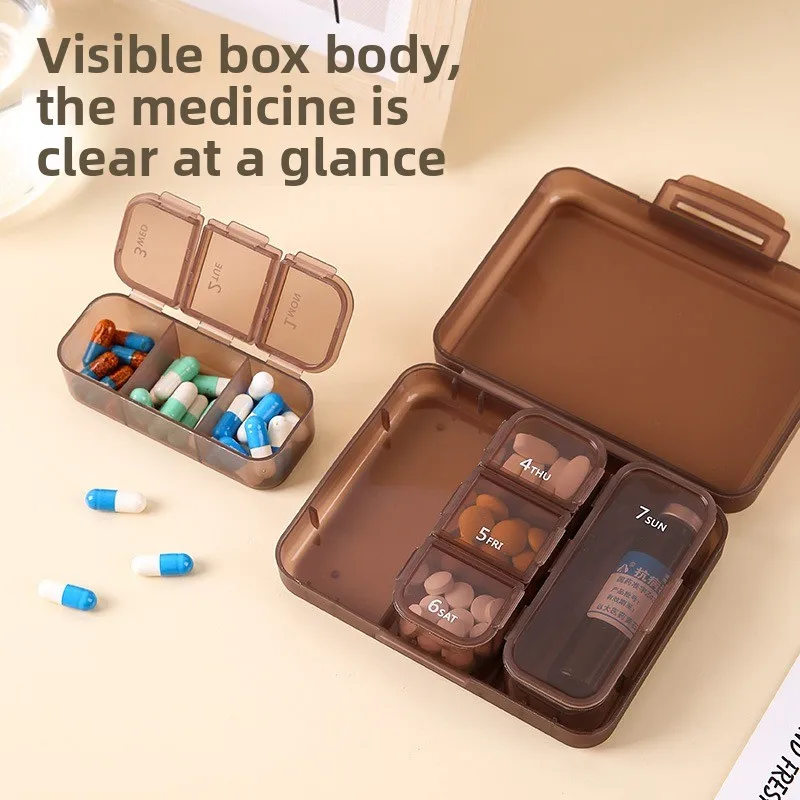 Pastillero táctico compacto impermeable para viaje y botiquín