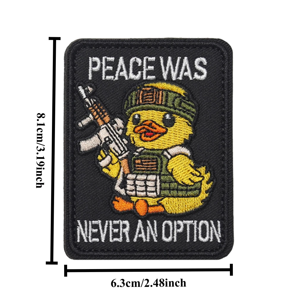 CHOOSE VIOLENCE parches bordados divertido pato guerrero gancho y bucle parche insignia de moral militar pegatinas de mochila táctica - imagen 2