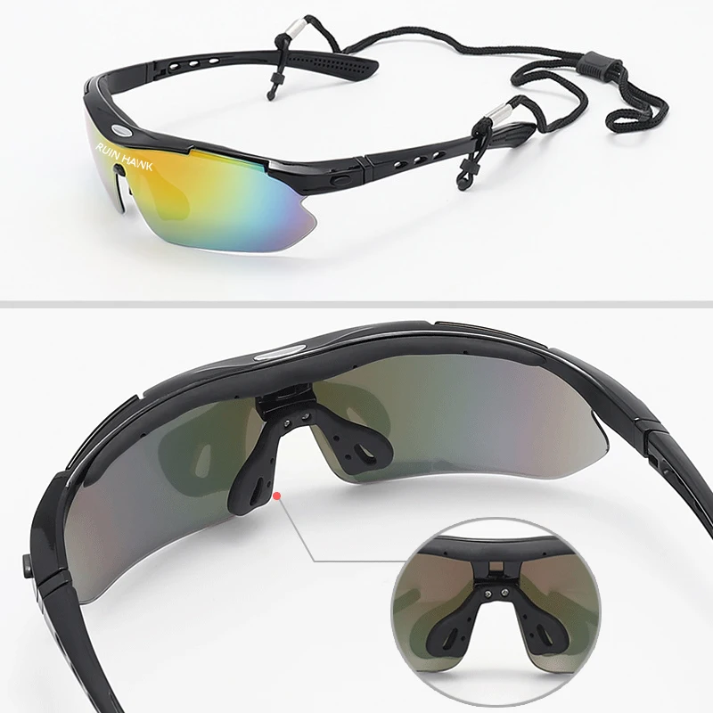 Gafas tácticas de entrenamiento para deportes al aire libre, gafas de sol para bicicleta, gafas protectoras extraíbles, juego de lentes UV400, gafas de pesca - imagen 3