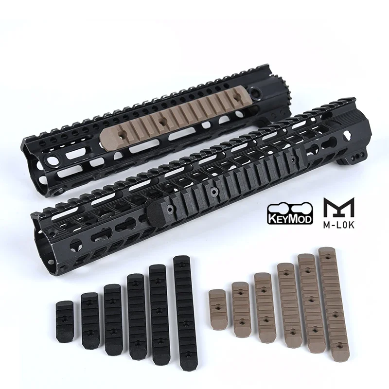 Juego de rieles Picatinny de plástico y nailon tacítico de 20mm para M-Lok Keymod, 4 Uds., accesorio de riel de polímero para pistola de juguete Airsoft Compatible con AR15