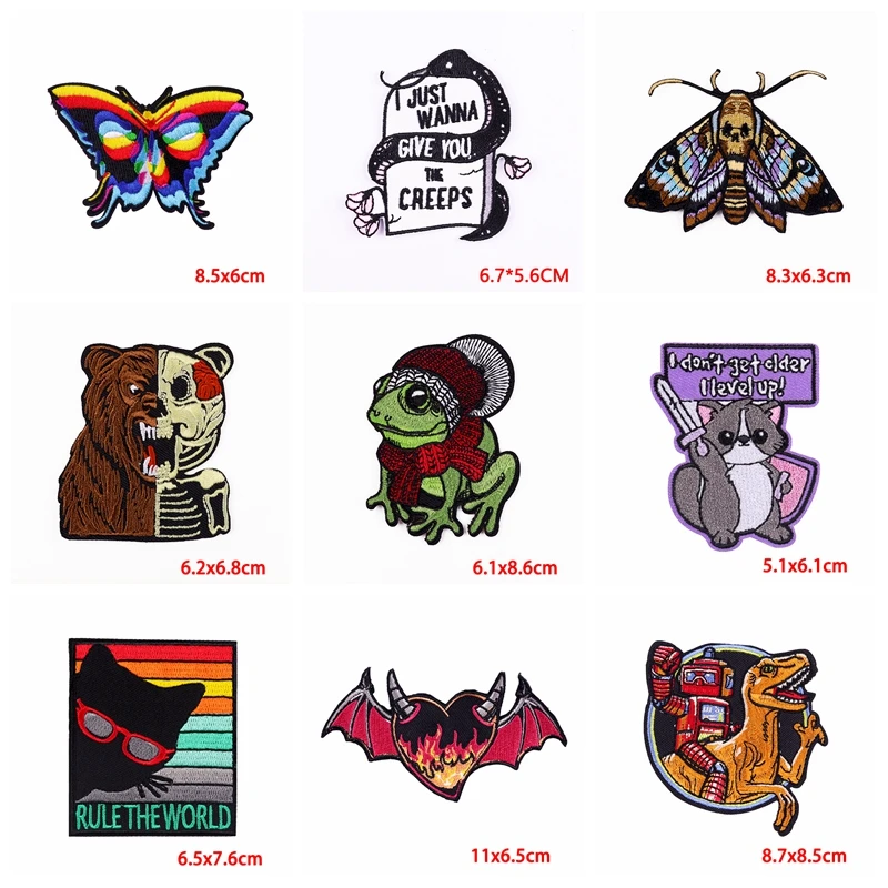 10 Uds. Parches bordados de oso, dinosaurio, Rana, leopardo, chaquetas DIY, parche para coser, parches para planchar para ropa, parche de animales de dibujos animados - imagen 4