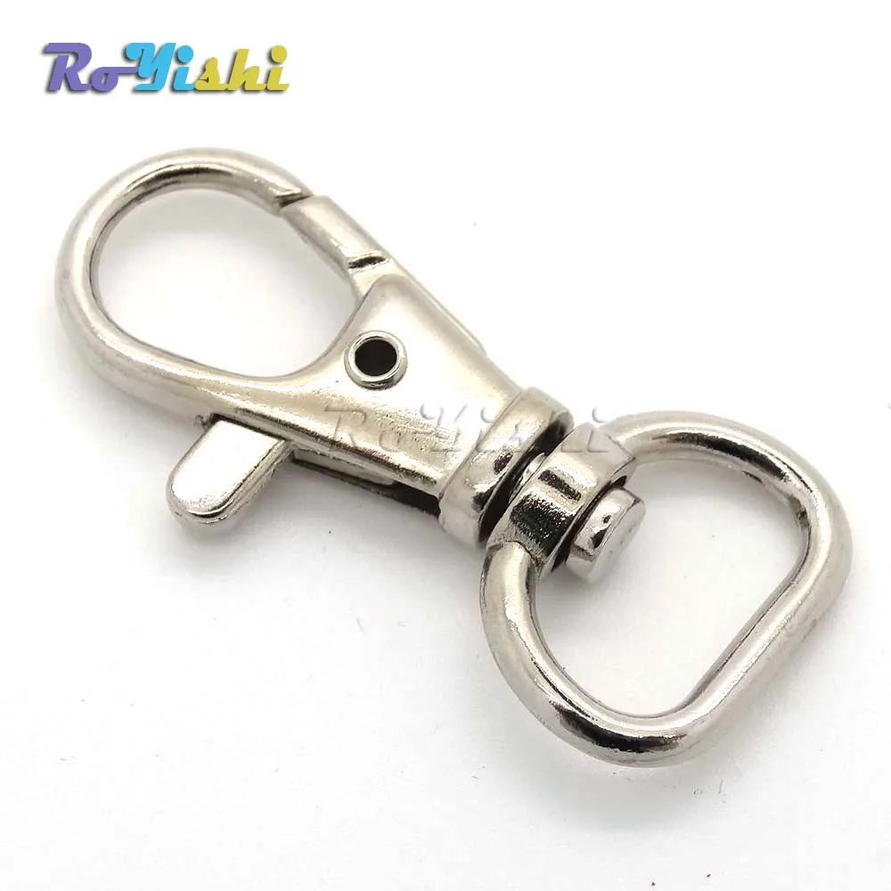 100 unids/pack Matel ganchos giratorios para correas de mochila 13,7mm cierres de langosta niquelados - imagen 4