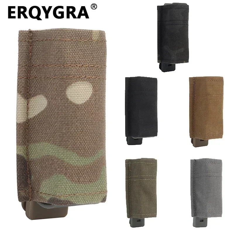 ERQYGRA-bolsas tácticas Molle de 9mm para revistas, bolsas rápidas de función única, fundas para caza, accesorios para sistema, almacenamiento de linterna