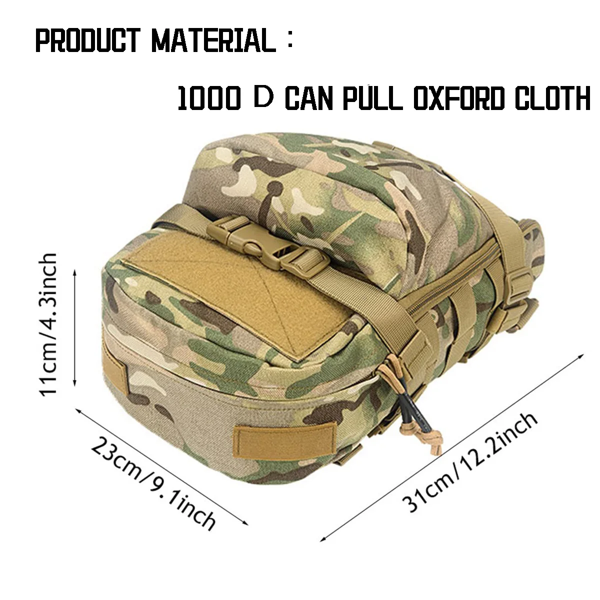 Paquete de hidratación táctico MOLLE, mochila de hidratación ligera, portador de agua 1000D para hidratación de 3L, bolsa de chaleco Molle para vejiga de agua - imagen 5