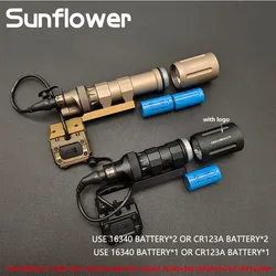 Luz de reconocimiento táctica 18350 18650 V2, alta potencia, 1300LM, pistola de aire, Rifle, arma de caza, linterna LED, interruptor de presión