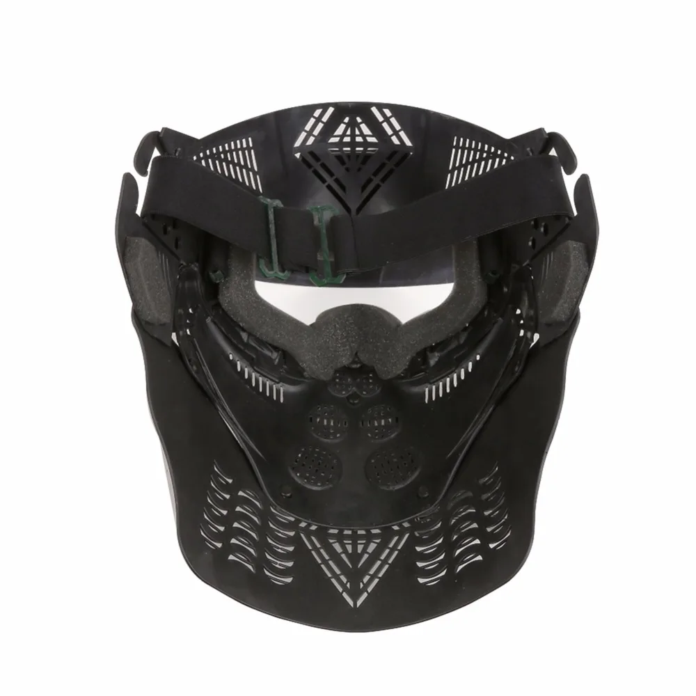 Máscara táctica Airsoft de cara completa, lentes de Google con protección para el cuello, accesorios de caza y tiro, CS Wargame, Paintball - imagen 4