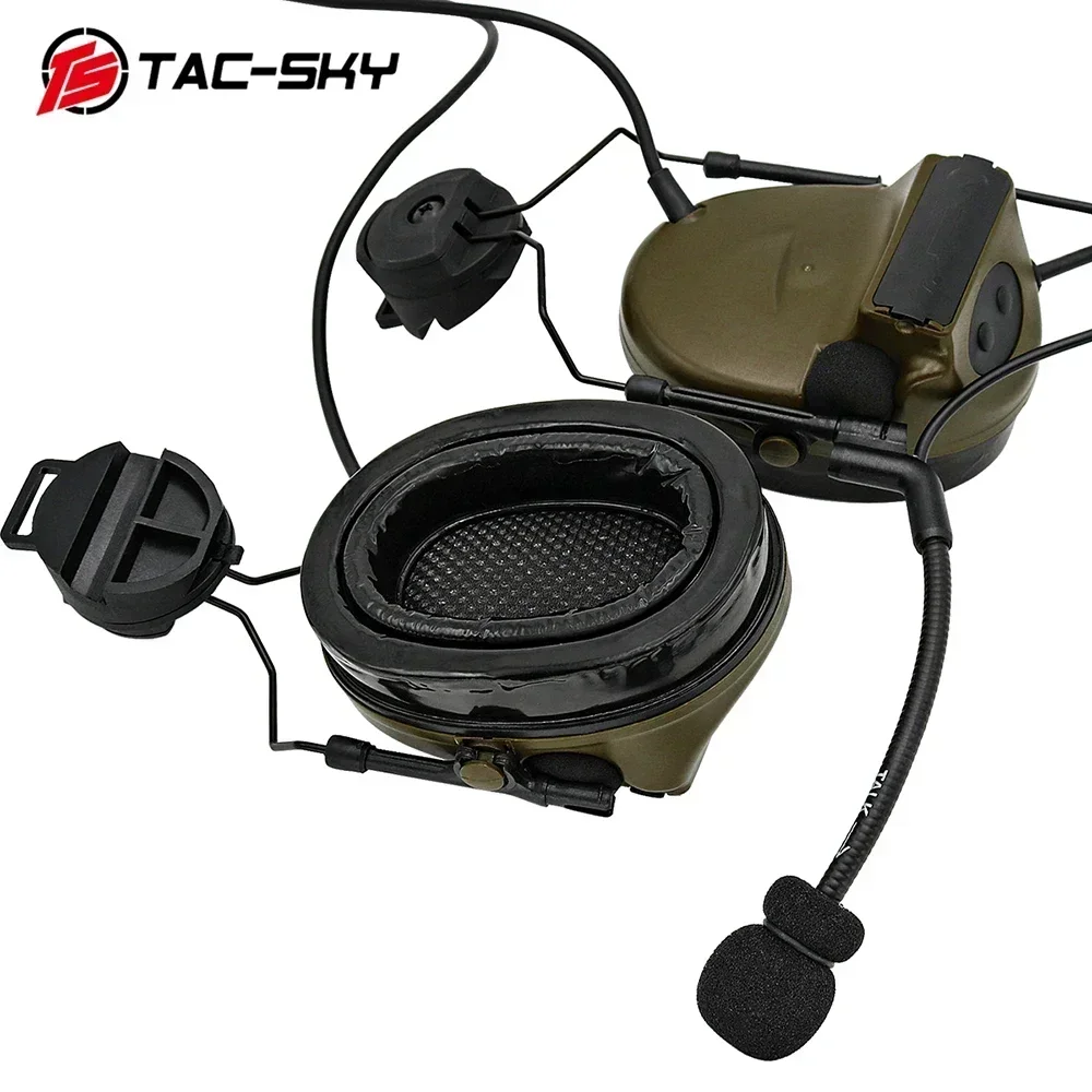 TAC -SKY TSCII auriculares tácticos con adaptador de riel de arco protección auditiva auriculares Airsoft orejera de tiro con cancelación de ruido - imagen 4
