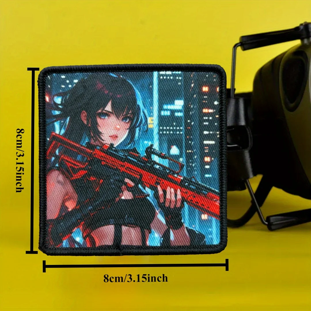 Parche táctico de chica espía urbana, parche de gancho y bucle estampado fresco, insignia de moral de Anime militar para niñas, brazalete, pegatinas para mochila - imagen 3