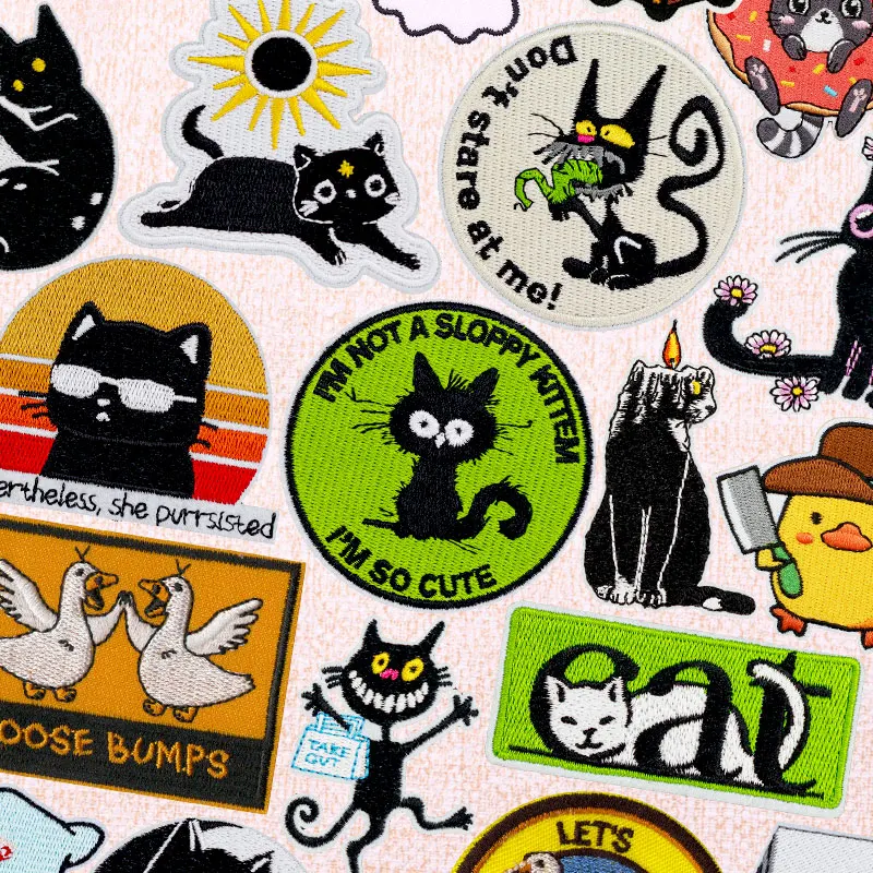 Parche de animales de dibujos animados, parches para planchar para ropa, parches bordados de animales de Hip Hop para ropa, chaqueta, pantalones vaqueros, pegatinas decorativas - imagen 2