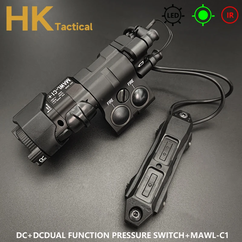 MAWL-C1 láser táctico Airsoft Metal CNC, iluminación LED mejorada con puntería verde MAWL, luces para armas de caza, IR - imagen 5