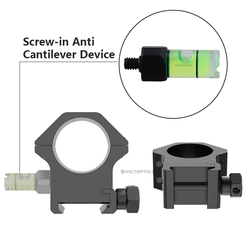 Voctor Optics-Anillo de montaje para mira telescópica, accesorio con riel picatinny y weaver de 21mm, diseñado para armas de fuego reales, 25,4mm - imagen 2