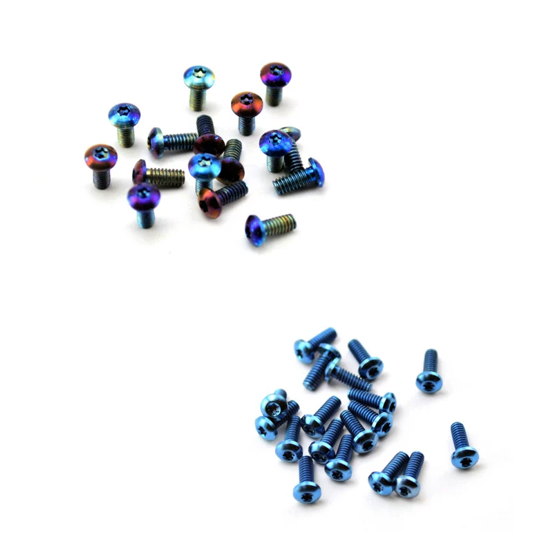 12 unids/lote 6 colores 6 tamaños cuchillo titanio 2-56 tornillo de rosca T6 cabeza de botón Torx para Spyderco Benchmade Emerson ZT Clip trasero clavo - imagen 5