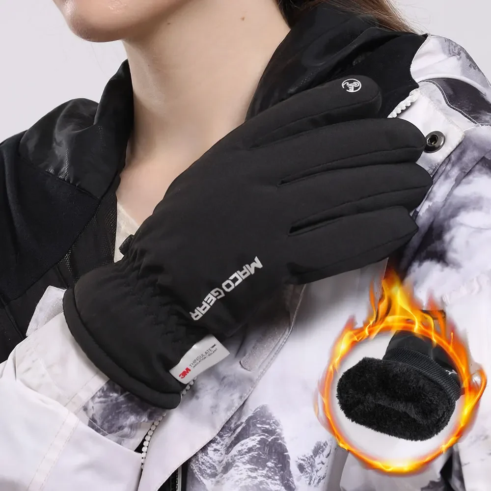 Guantes de esquí deportivos para hombre y mujer, manoplas cálidas antideslizantes con pantalla táctil, impermeables, para Snowboard, senderismo, escalada, ciclismo, nieve, Invierno - imagen 2