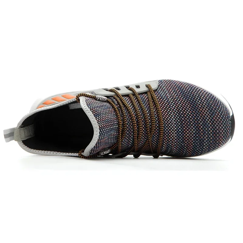 Botas de trabajo de malla para hombre, zapatos de trabajo con punta de acero, botas protectoras transpirables antideslizantes para exteriores, zapatos de seguridad a prueba de pinchazos - imagen 5