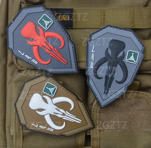 Parche bordado con insignias del desierto de francotirador de calavera del ejército militar IR para ropa, mochila, gorras, brazalete, pegatinas, parche táctico de PVC - imagen 5