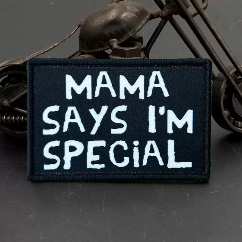 Mamá dice soy especial Meme Velcros parche táctico moral gancho bucle sujetador divertido ejército pegatina insignia para mochila - imagen 4