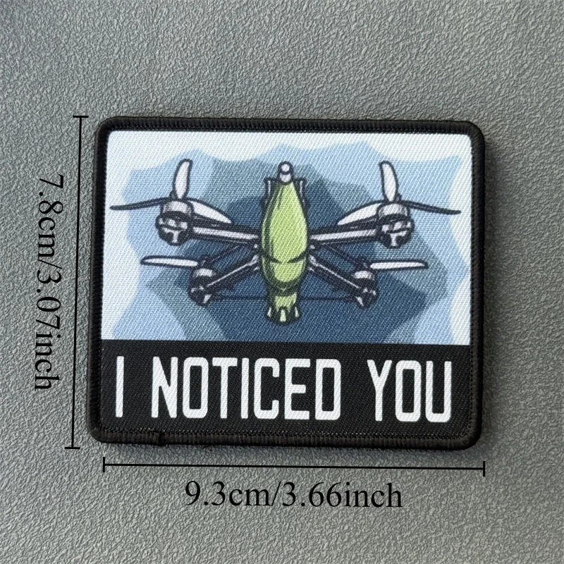 Parche táctico "I NOTICED YOU", insignia con estampado de moral militar, gancho y bucle, mochila, accesorio de decoración de ropa, brazalete adhesivo - imagen 4