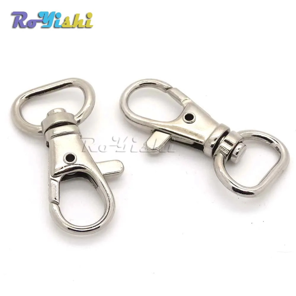 100 unids/pack Matel ganchos giratorios para correas de mochila 13,7mm cierres de langosta niquelados - imagen 3