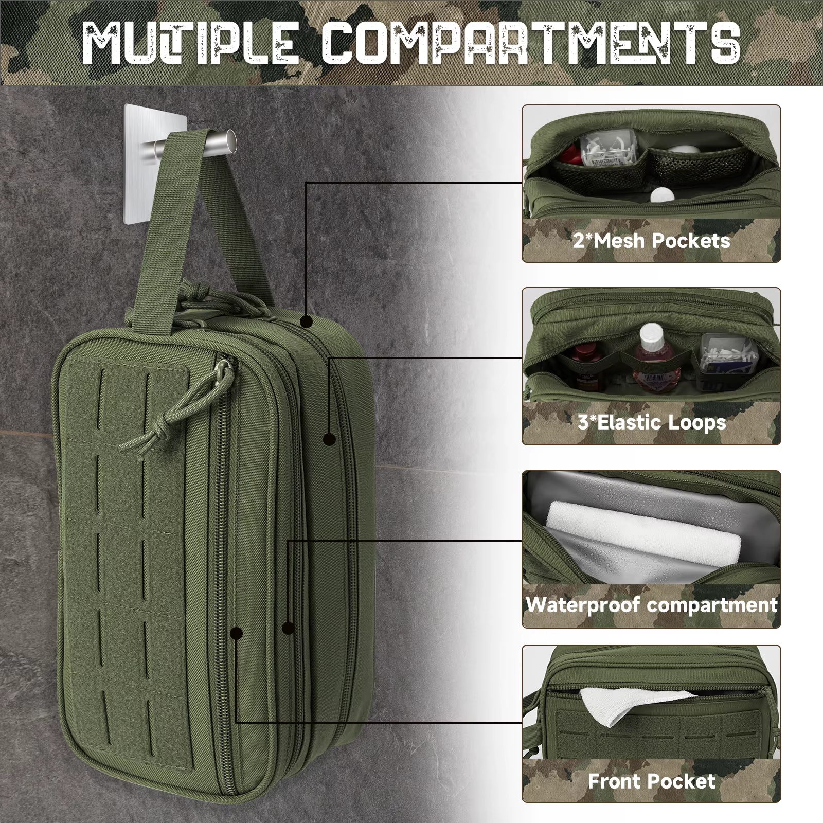 Neceser táctico mujer MOLLE para higiene y viaje uso diario - imagen 5