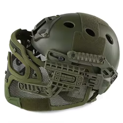 Casco protector táctico, máscara facial de malla de acero, casco de entrenamiento de protección completa, cascos de tiro CS Militar Airsoft Paintball