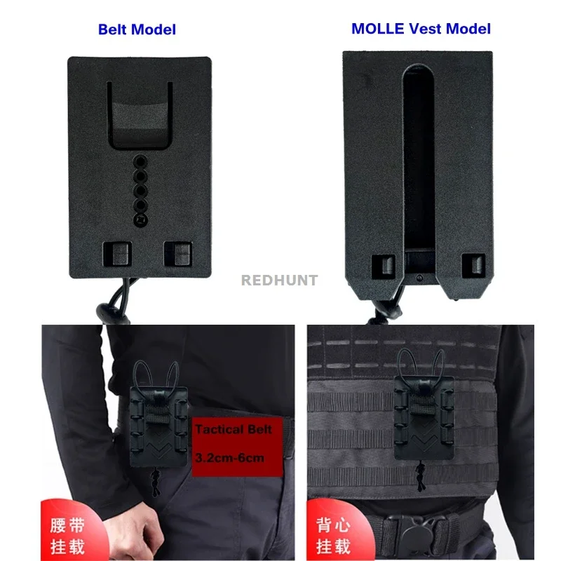 Funda táctica para walkie-talkie, funda para Radio con rotación de 360 grados, funda para chaleco Molle, bolsa Universal para Walkie Talkie de caza - imagen 4