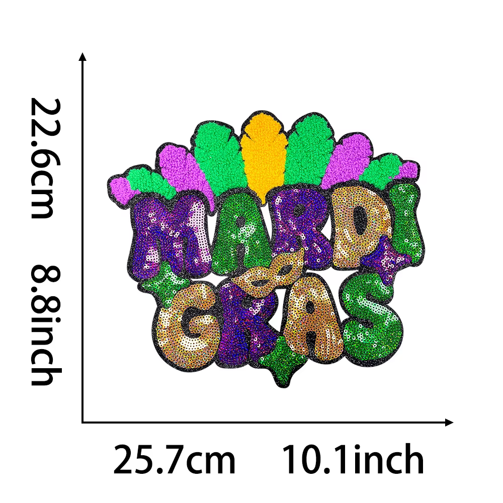 Parches termoadhesivos bordados lentejuelas Cola de Fénix – Mardi Gras - imagen 5