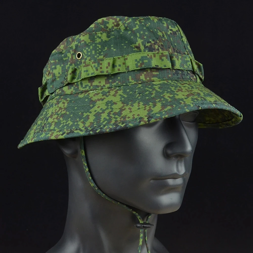 Sombreros Boonie tácticos militares de verano para caza, pesca, protección solar al aire libre, gorra de camuflaje ajustable, sombrero de pescador - imagen 3