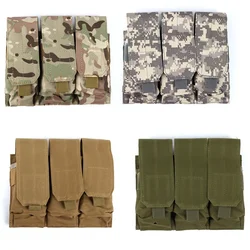 Bolsa táctica MOLLE triple para cargadores y accesorios de rifle