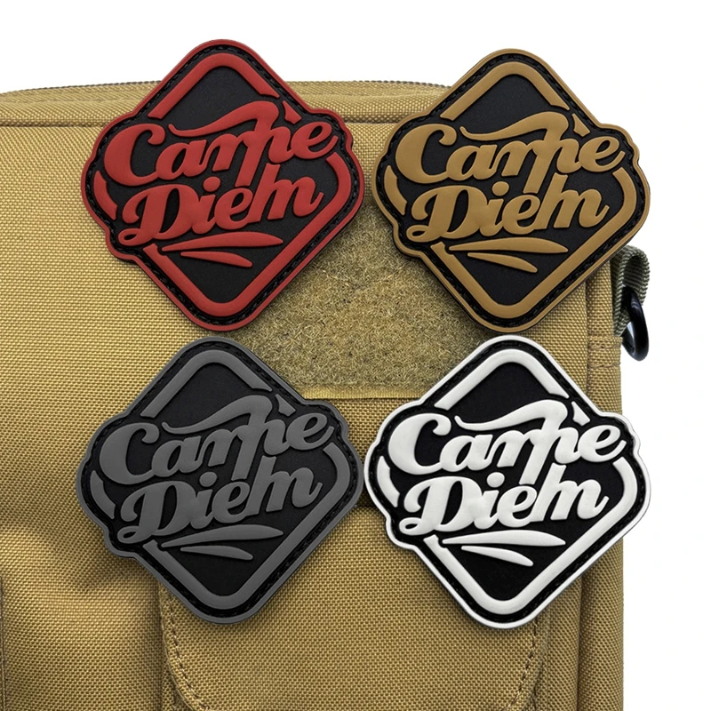 Parche de gancho y bucle interesante con letras creativas, accesorios de PVC, parches brillantes, insignia moral para exteriores, insignias tácticas para ropa - imagen 5