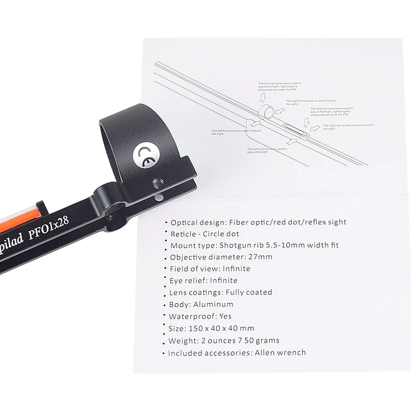 Soporte de riel Picatinny de 257mm de largo, montaje en riel de aleación de aluminio, fibra táctica, círculo reflejo 1x28, punto rojo verde, mira, rifles Airsoft - imagen 3