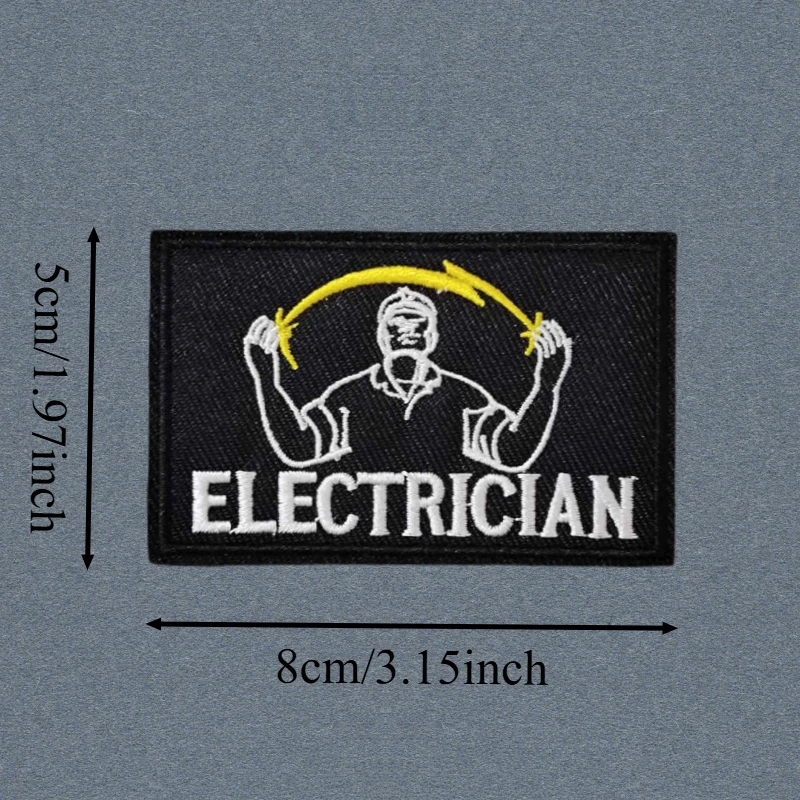 Parche bordado electricista con velcro – Insignia moral para chaleco táctico - imagen 4