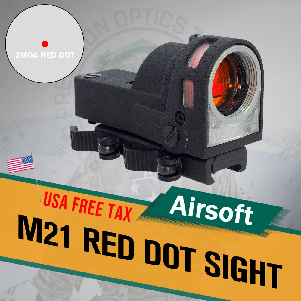 Nuevo M21 Matel Red Dot Sight Reflex Sight día y noche autoiluminado 1X fibra óptica con montaje QD y Killflash para caza