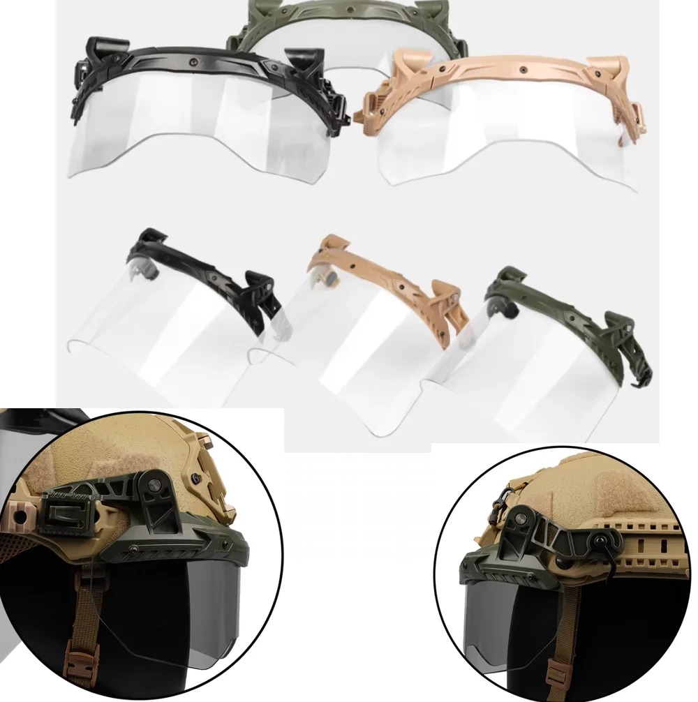 Gafas tácticas para casco Wendy/FAST/MICH, antivaho, Riot, riel guía Wendy, gafas multiángulo, máscara protectora extendida - imagen 2