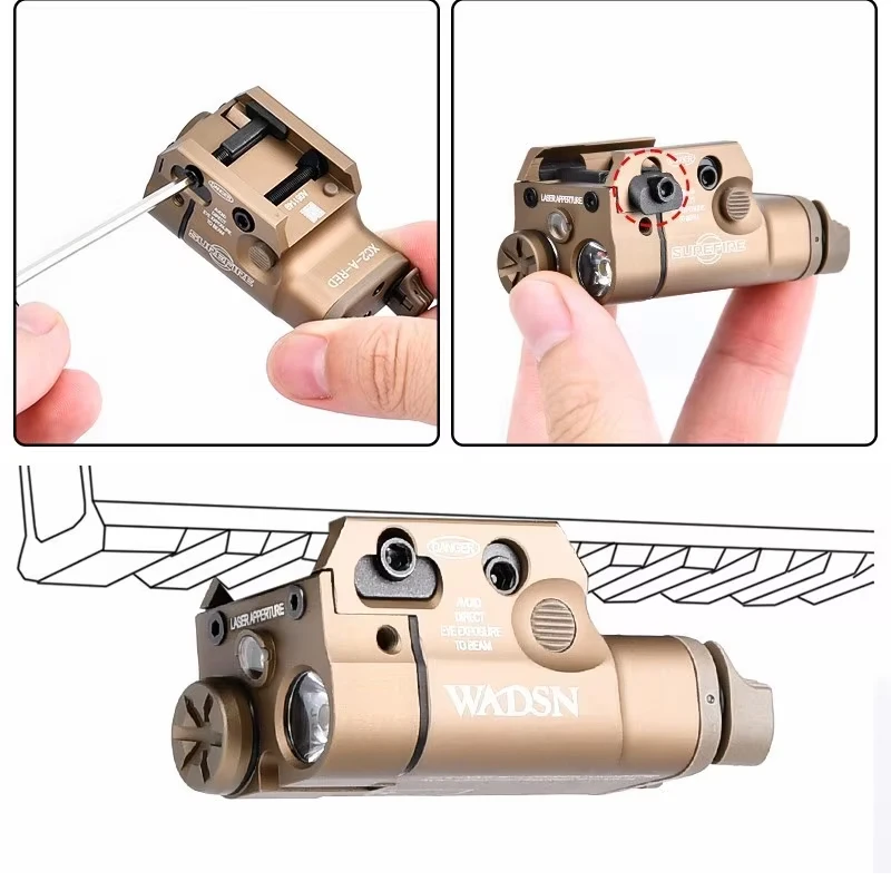 WADSN-linterna táctica XC1 XC2 P320 Glock 17 G17 G19, pistola de Airsoft, accesorios de explorador aptos para riel Picatinny de 20mm - imagen 4